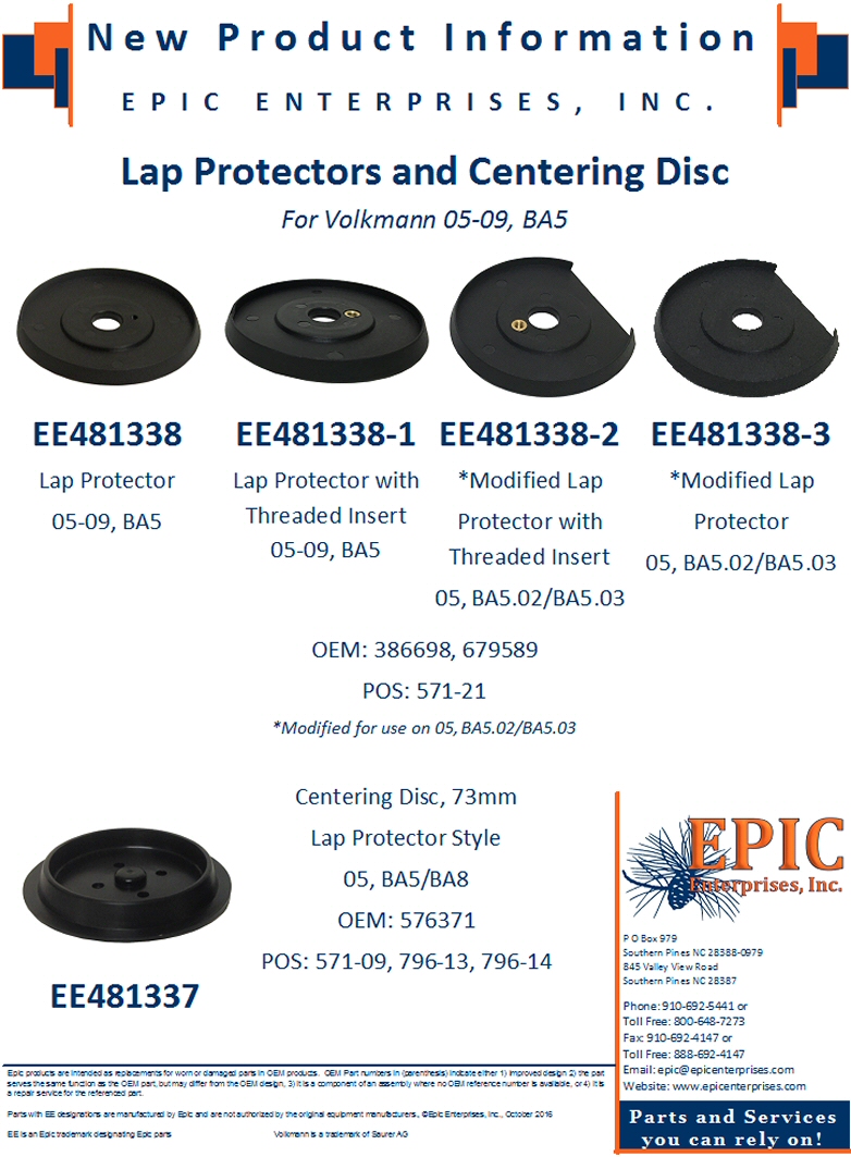 Lap Protectors and Centering Disc for Volkmann 05-09, BA5